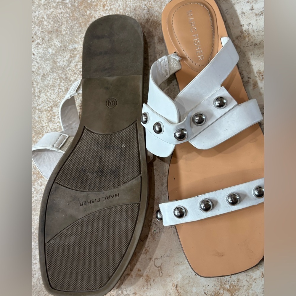 Marc fisher White minimalist Studded Sandals - Picture 3 of 3